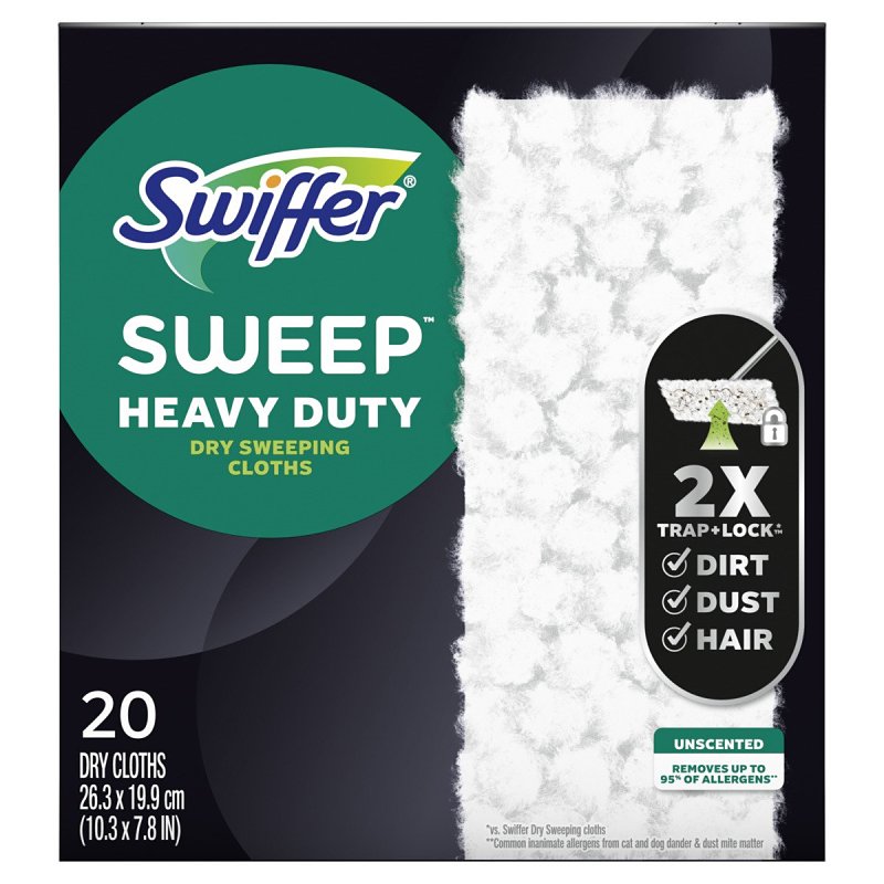 Swiffer 77197 Floor Cleaner Refill, 24 Capacity, Cotton, White
