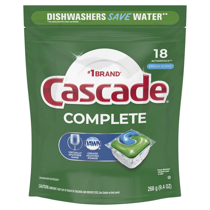Cascade 86030 Dishwasher Detergent Pack, Pods, Fresh, Blue/White