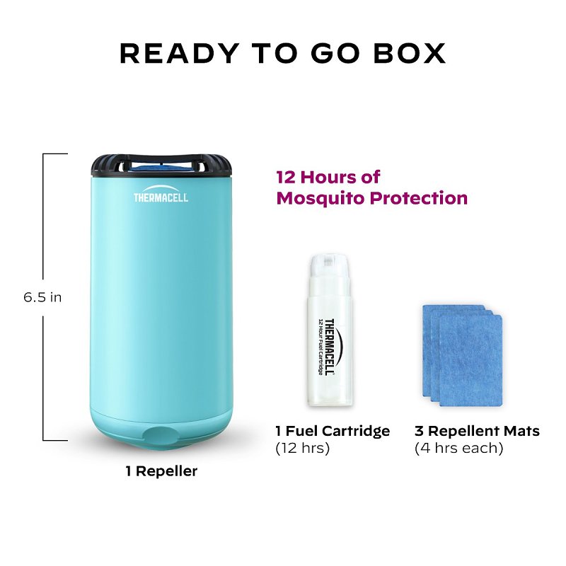 Thermacell MRPSB Patio Shield Mosquito Repeller, 15 ft Coverage Area, Glacial Blue Housing