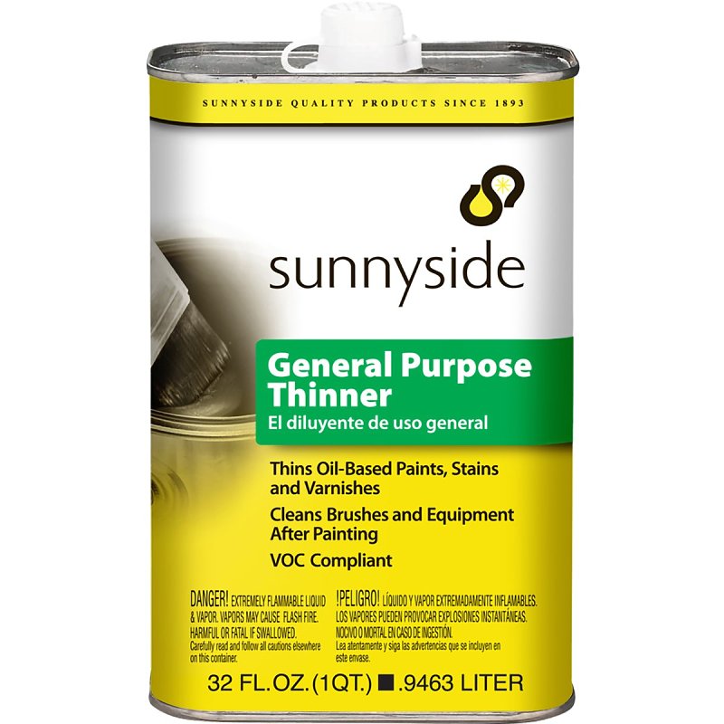 Sunnyside 47632 Paint Thinner, Liquid, Pungent, Clear, 1 qt