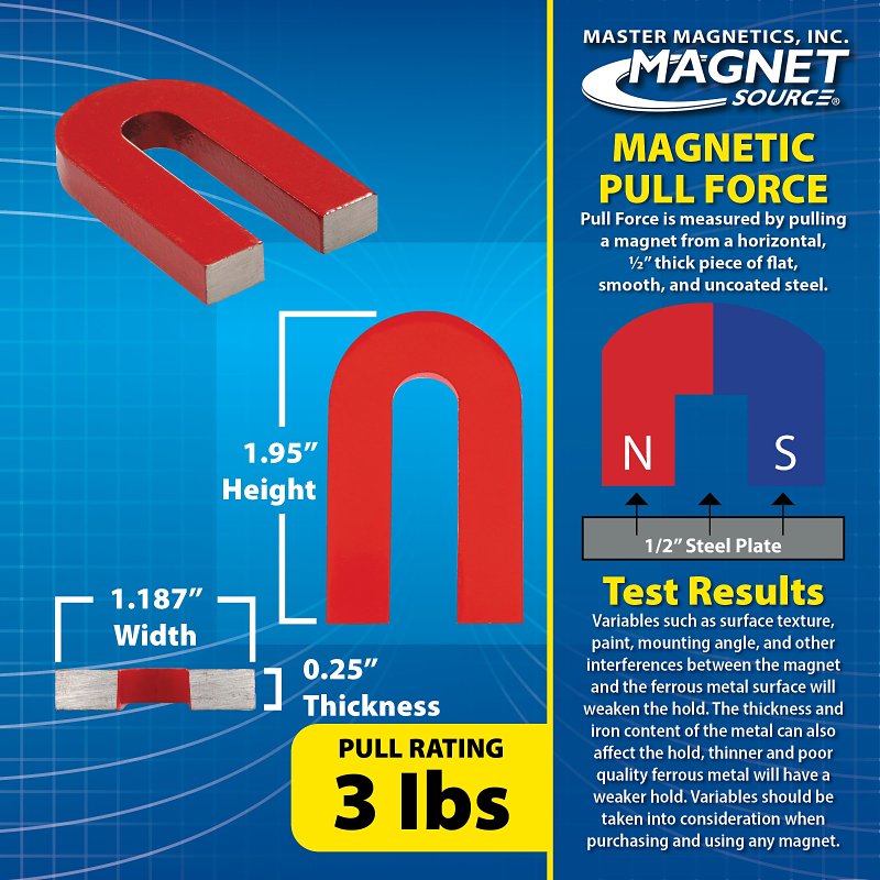 Magnet Source 07225 Horseshoe Magnet, Red