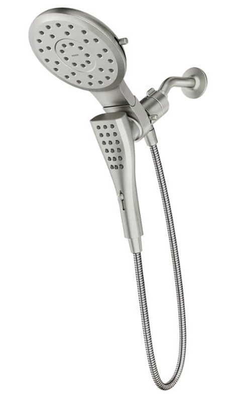 Moen Verso Series 220C2EPSRN Combination Shower, Round, 1/2 in Connection, IPS, 1.75 gpm, 8-Spray Function, 7 in Dia