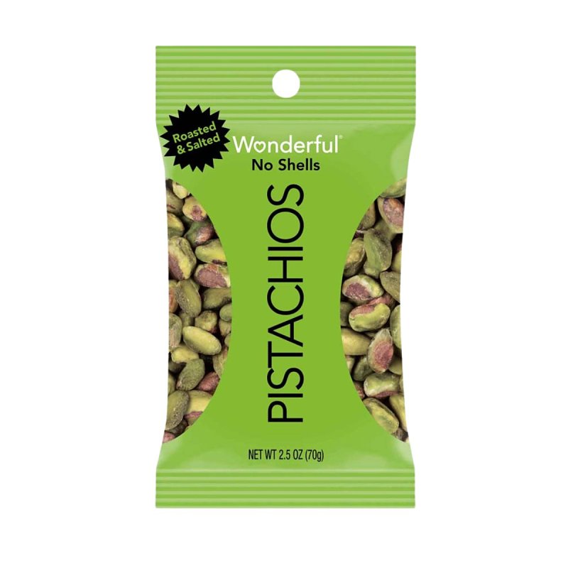 Wonderful PISTACHIOS 91013 Roasted Pistachios, Salted Flavor, 2.5 oz