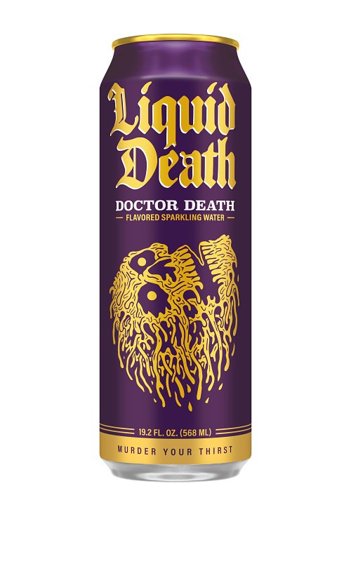 Liquid Death 1700237 Sparkling Water, Dr. Death, 19.2 oz