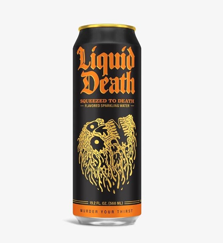 Liquid Death 1700888 Sparkling Water, Squeezed To Death, 19.2 oz Can