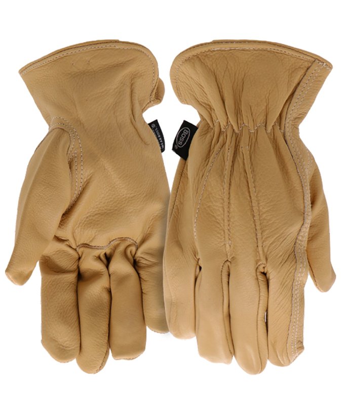 Boss B82011-WML Gloves, Women's, M/L, 7-1/8 to 8-3/8 in L, Ergonomic Keystone Thumb, Shirred Elastic Wrist Cuff, Natural