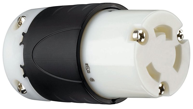 Legrand Turnlok L630CCCV3 Locking Connector, 2 -Pole, 30 A, 250 V, IP20, NEMA: NEMA L6-30R, Black/White