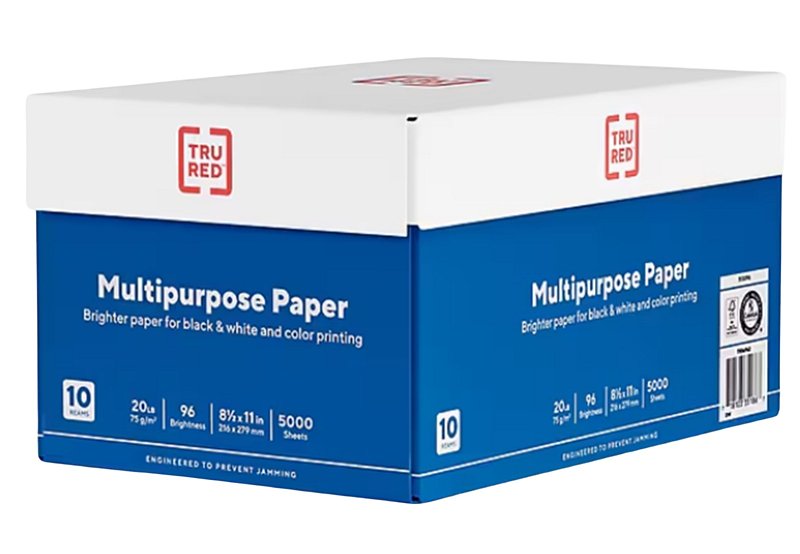 Staples 40414/1555R Multi-Purpose Color Printer Paper, 8-1/2 x 11 in, White