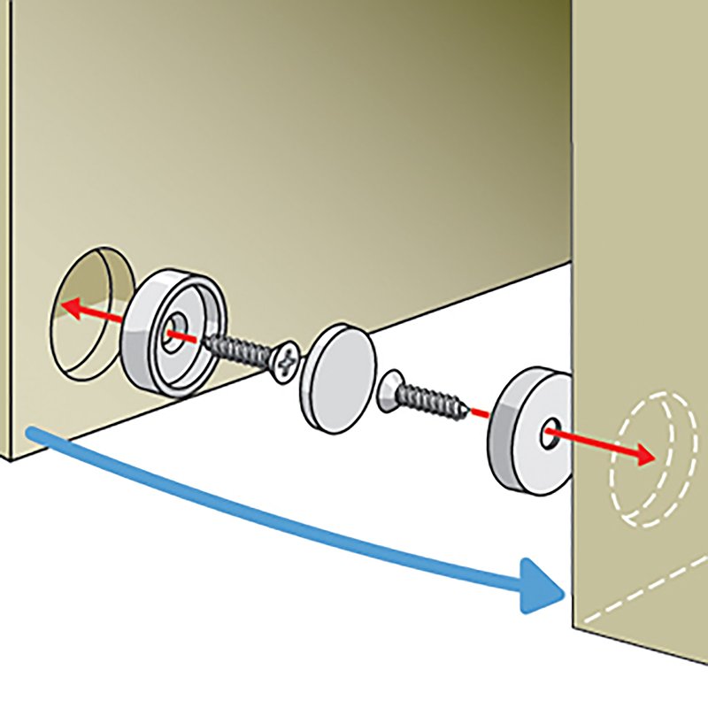 Magnet Source 07572 Latch Magnet Kit, 5/8 in W, Steel, Zinc