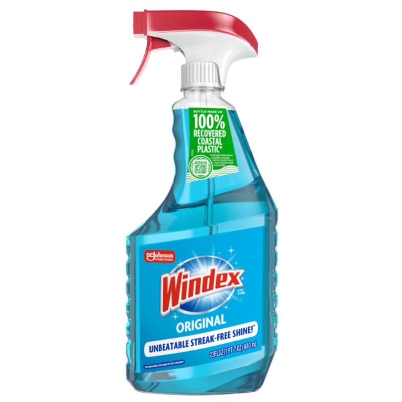 Windex 70195/70343 Glass Cleaner, 23 oz Bottle, Liquid, Floral, Blue