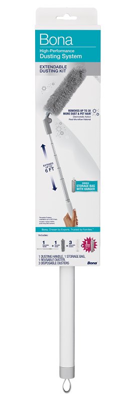 Bona WM710013638 Extendable Dusting Kit, 11 in W Head, Microfiber Head, 72 in L Handle