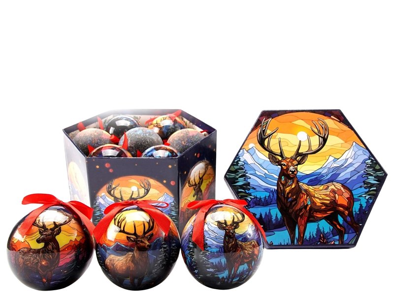 Santas Forest 99009 Ornament Box Set, 10 in H, PVC, Blue/White