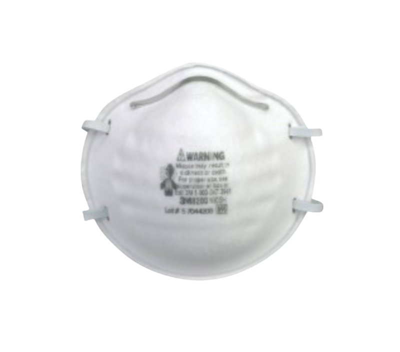 3M 8200H3-DC Respirator, One-Size Mask, N95 Filter Class, 95 % Filter Efficiency, White