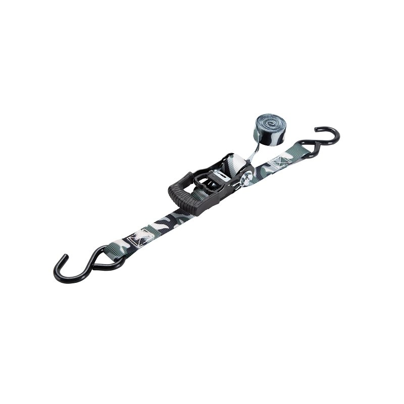 ProSource FH64052-CAMO Tie-Down, 1 in W, 10 ft L, Metal/Polyester, Camouflage, 400 lb, S-Hook End Fitting