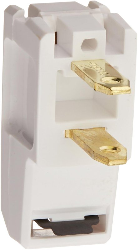 Legrand 2600WBPCC10 Quick Attach Plug, 15 A, 125 V, NEMA: NEMA 1-5P, White