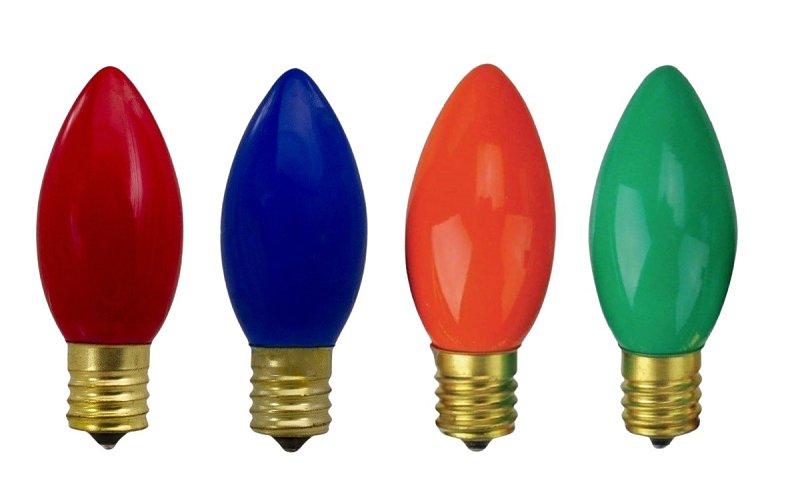 Santas Forest 27980 Filament Bulb, C9 Lamp Base, Multi-Color