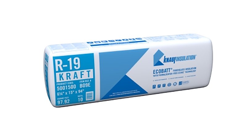Knauf Insulation B09E R19K Building Insulation, 94 in L, 15 in W, Fiberglass