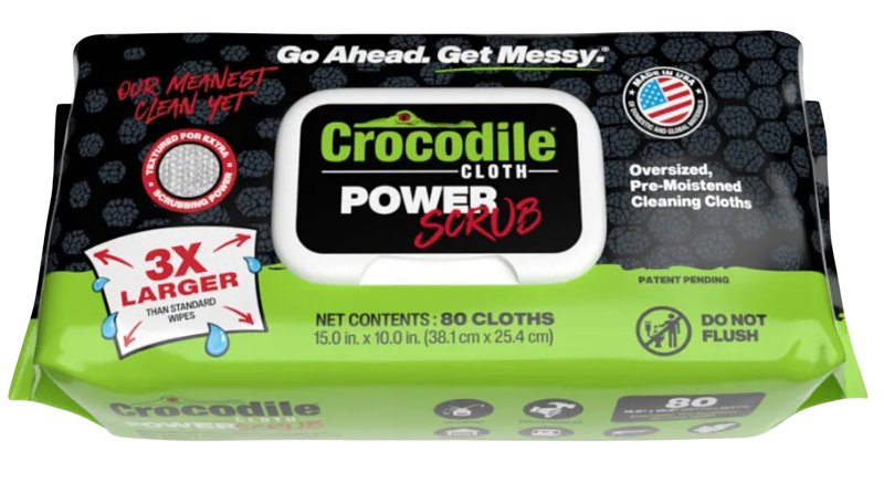 Crocodile Cloth 6500-080 Cleaning Cloth, 15 in L, 10 in W, Fabric, White