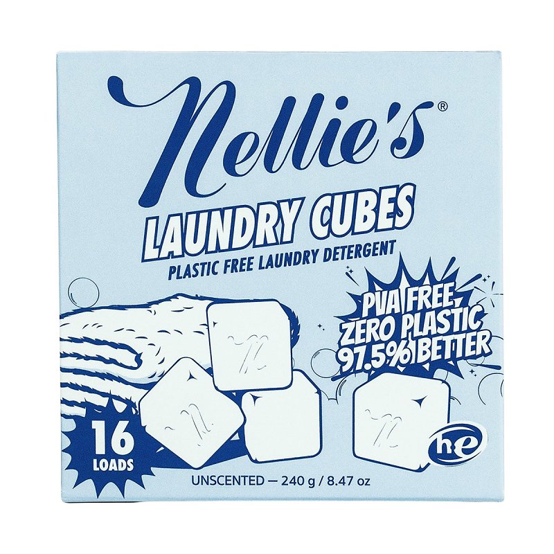 Nellie's NLSC-16 Laundry Detergent, 240 g, Cube