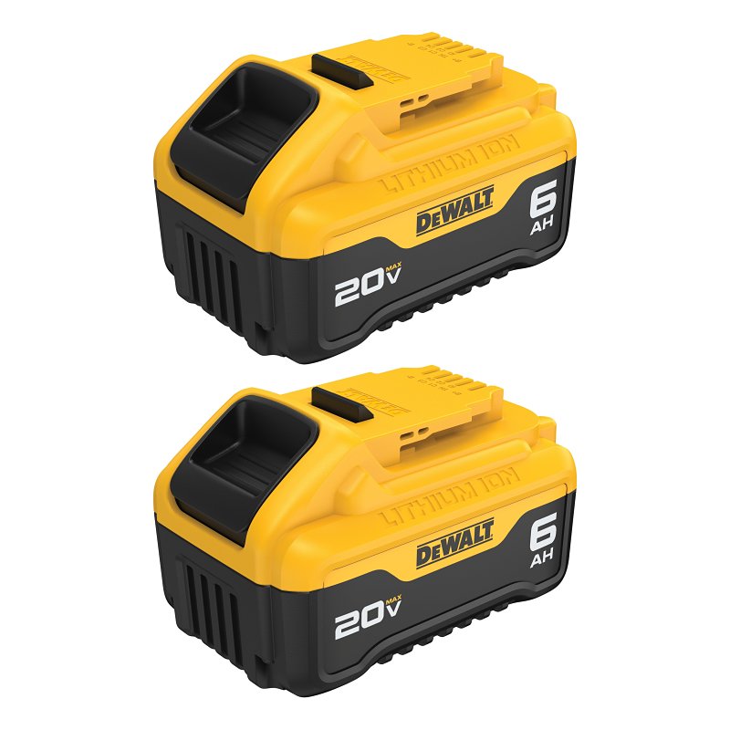 DEWALT DCB206-2 Battery Pack, 20 V Battery, 6 Ah, 1 hr Charging