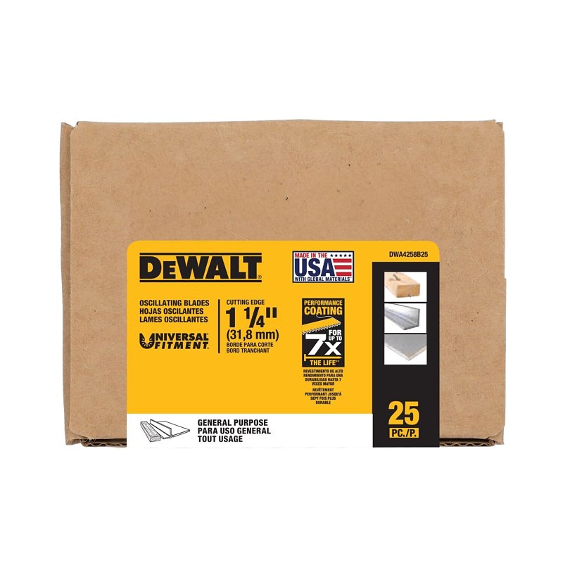 DEWALT PlungePoint DWA4258B25 General-Purpose Oscillating Blade Set, 1-1/4 in, Bi-Metal