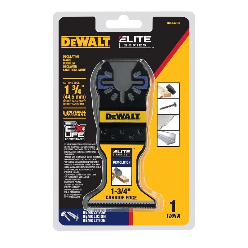 DEWALT ELITE Series DWA4253 Oscillating Demo Blade, 1-3/4 in, Carbide