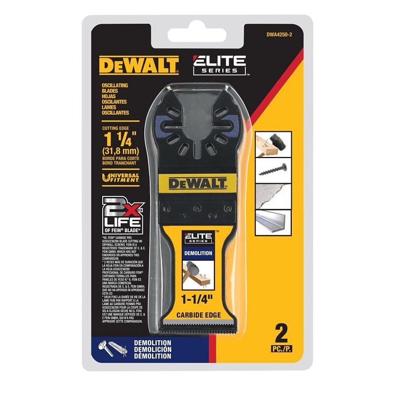 DEWALT DWA4250-2 Oscillating Blade, 1-3/8 in, Carbide