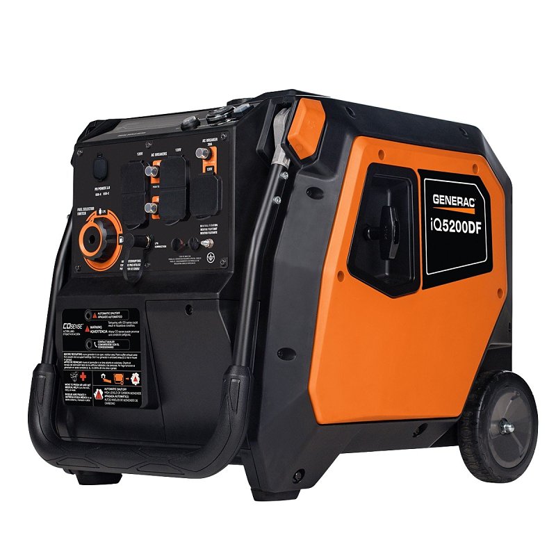 Generac iQ Series 8945 Dual Fuel Portable Inverter Generator, 120 VAC, Gasoline, Liquid Propane, 3.2 L Tank