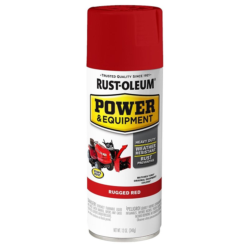 Rust-Oleum 395420 Power and Equipment Paint, Rugged Red, 12 oz