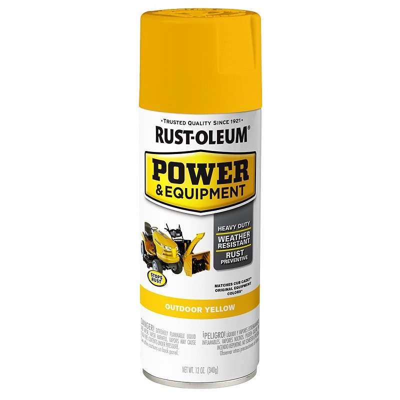 Rust-Oleum 395421 Power and Equipment Paint, Outdoor Yellow, 12 oz