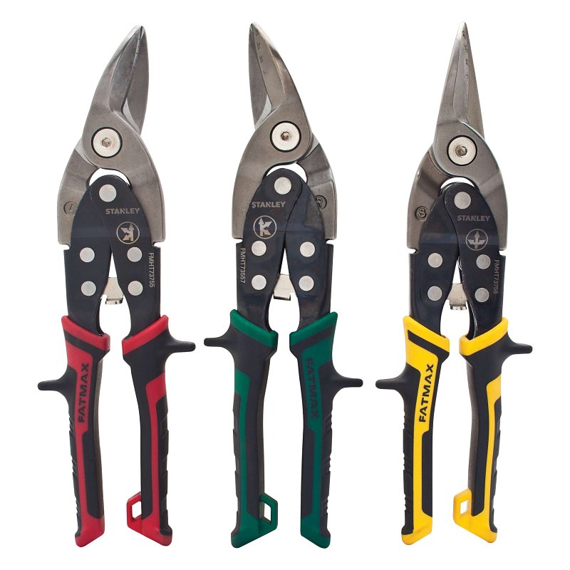 Fatmax FMHT73558 Aviation Snip Set, Straight, Left, Right Cut, Chrome Molybdenum Steel Blade