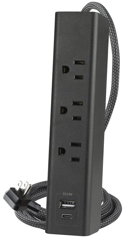 SURGE STRIP A&C 300J BLACK 6FT