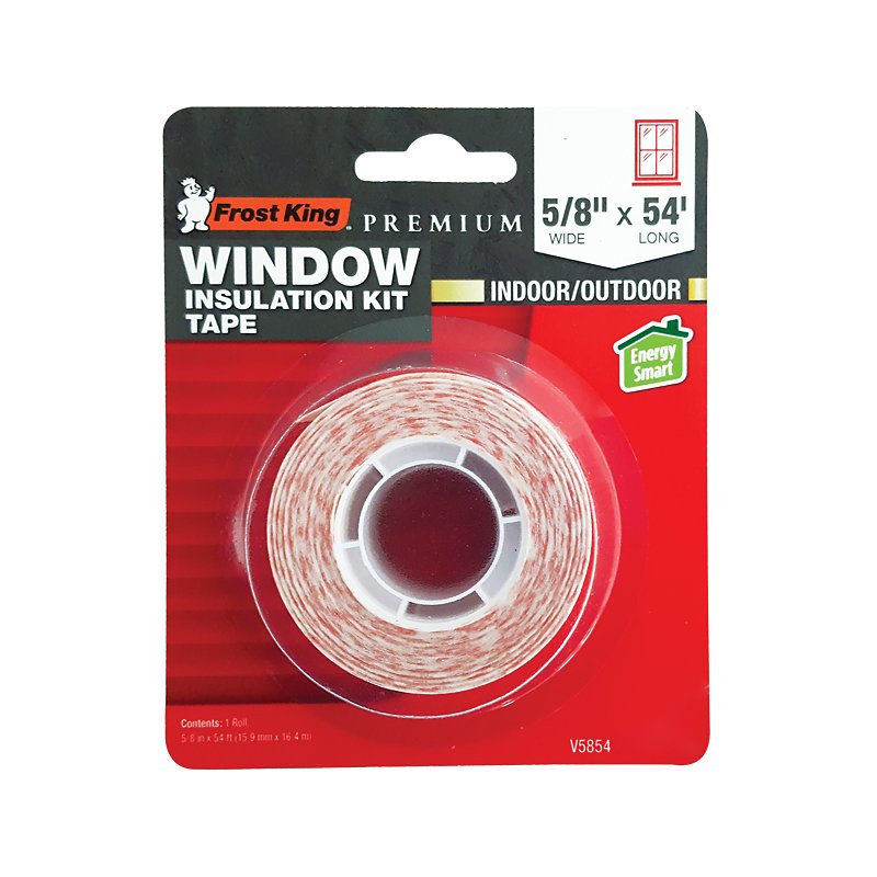 Frost King V5854 Window Insulation Tape, 5/8 in W, 54 ft L, Polyethylene, Clear
