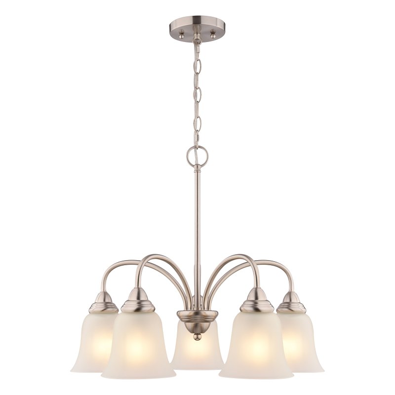 5‑Light Satin Nickel Chandelier – 22" Modern Ceiling Fixture