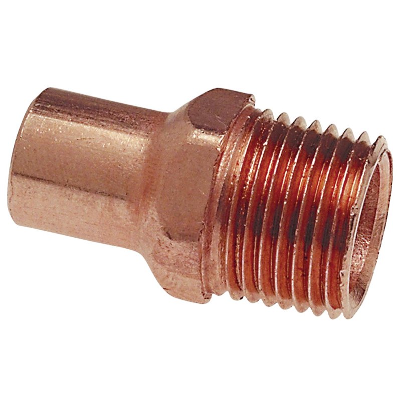 Nibco U6042 Series W01310T Pipe Adapter, 1/2 in, FTG x MPT, Copper, 722 psi Pressure