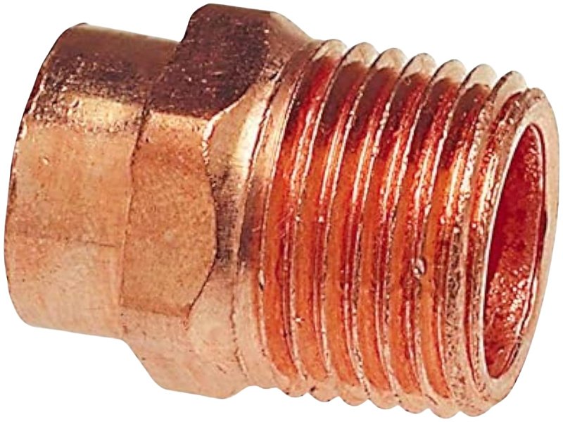 Elkhart Products 80310CP Pipe Adapter, 1/2 in, Sweat x MIP, Copper
