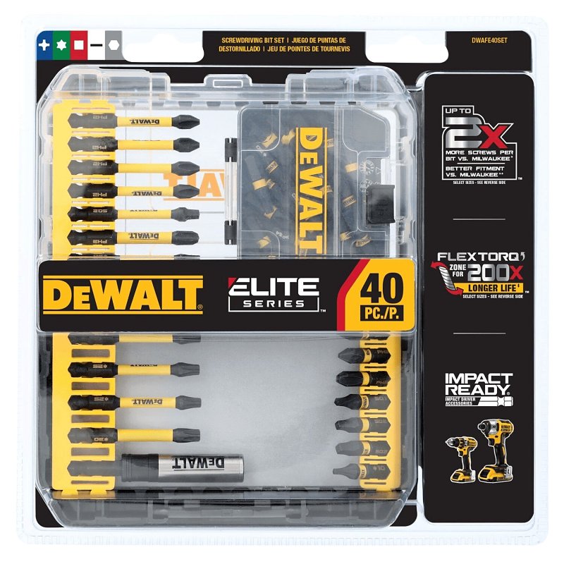 DEWALT ELITE Series DWAFE40SET Impact Driver Bit Set, 40-Piece