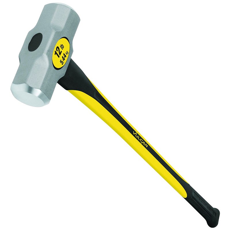 Vulcan 34500 Sledge Hammer, 12 lb Head, Chamfered Head, Steel Head, 36 in OAL