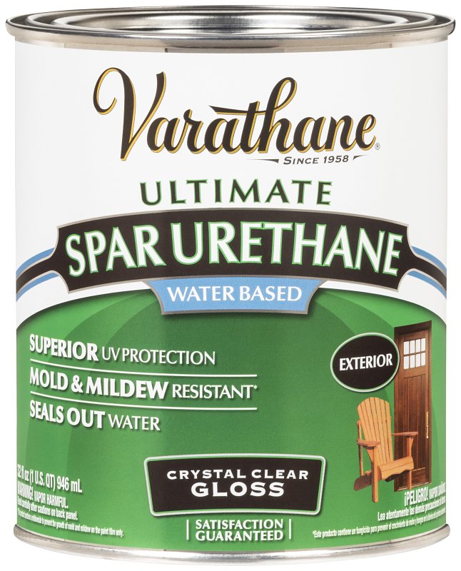 Varathane Y250041 Exterior Finish, Gloss, Clear, Liquid, 946 mL, Can