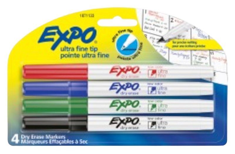Expo 1871133 Dry Erase Marker, Needle Lead/Tip, Ultra Fine Lead/Tip, Assorted Lead/Tip