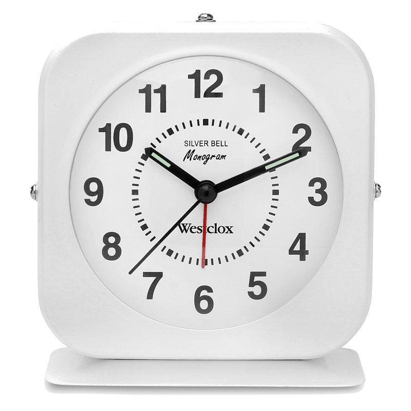 Westclox 15600QA Bell Alarm Clock, Metal Case, White Case