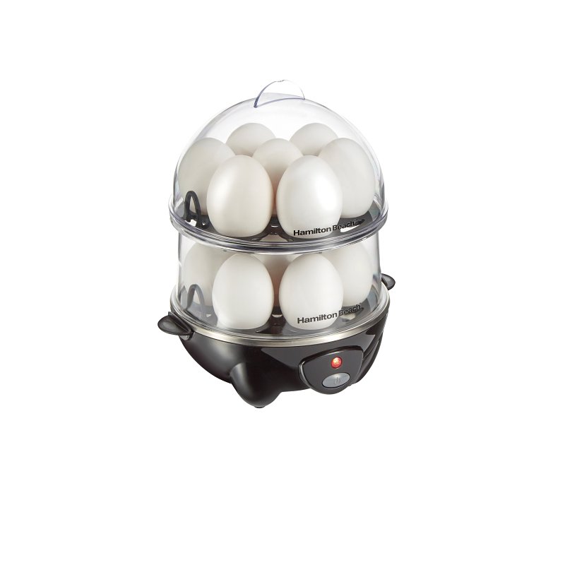 Hamilton Beach 25508G 3-in-1 Egg Cooker, 14 Eggs, 300 W, Plastic, Black