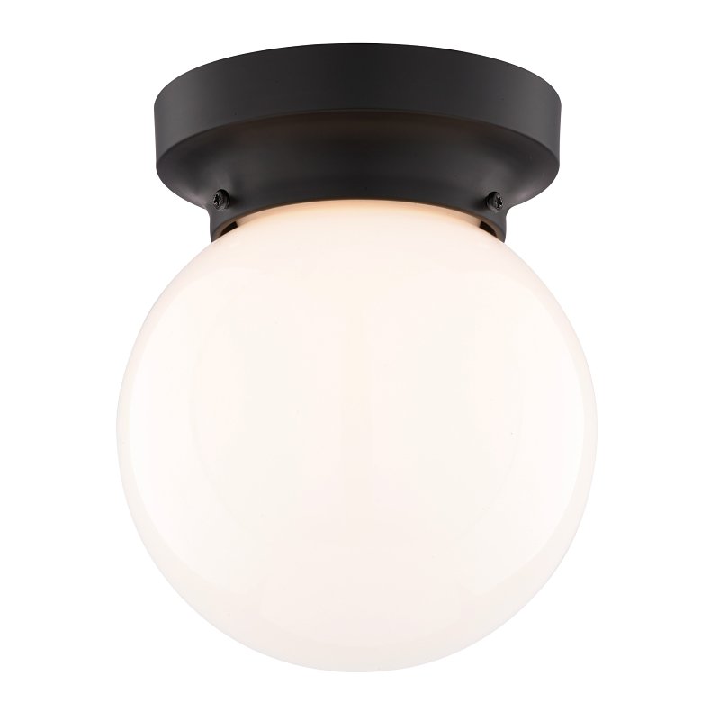 Matte Black 6‑Inch Flush‑Mount Ceiling Light – Single Fixture