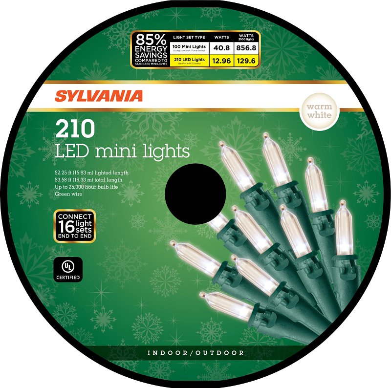 Santas Forest V40740-33 Italian Light Reel, 120 V, 210-Lamp, White, 20,000 hr Average Life, 48 ft L