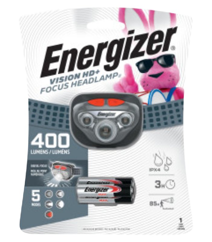 Energizer HDD32E Headlight, AAA Battery, LED Lamp, 315 Lumens, Spot Beam, 80 m Beam Distance, 6 hr Run Time