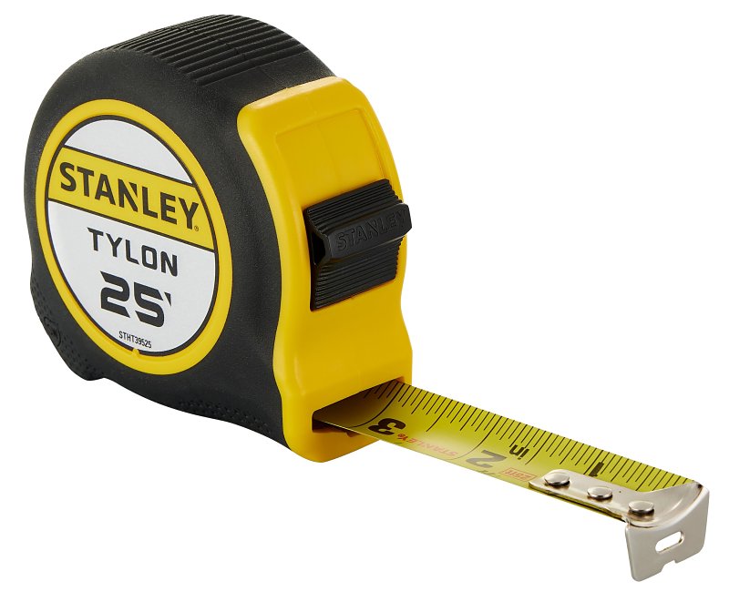 Stanley Tylon 25‑Foot Retractable Tape Measure – ABS Rubber Case