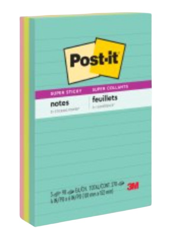 Post-it 4645-35SAN Super Sticky Note, Assorted Neon