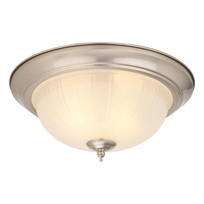 13.25‑Inch Silver Dual‑Bulb Flush‑Mount Ceiling Light – Modern 2‑Light Fixture