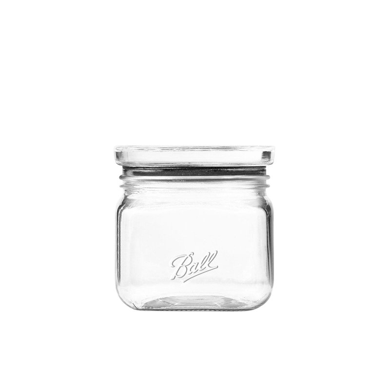 Ball 2133569 Stack and Store Jar, 4 Cup, Glass, 4.8 in L, 4.8 in W, 4.8 in H