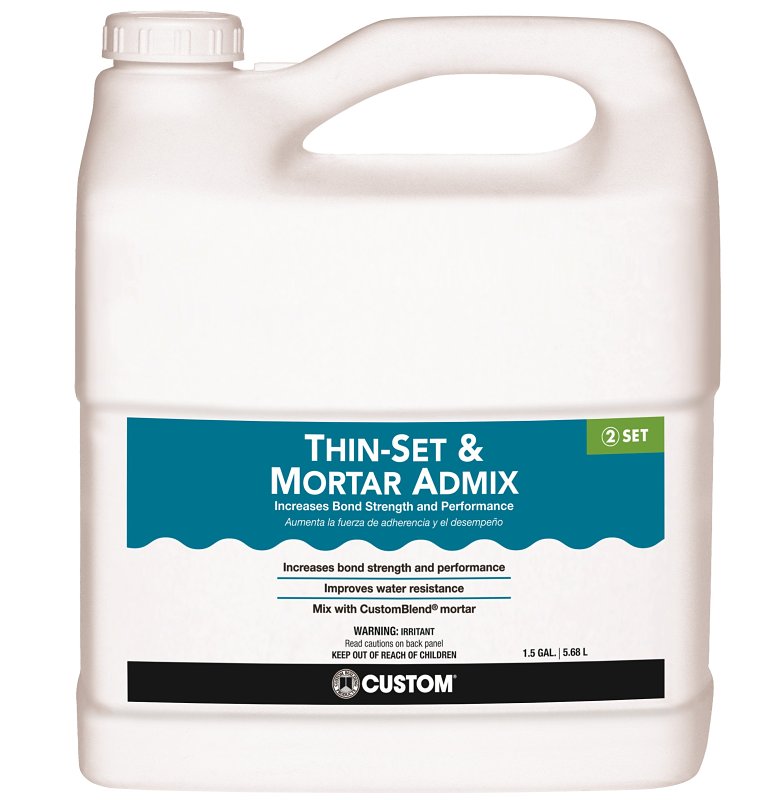 Custom AMA1-2 Thin-Set and Mortar Admix, Liquid, 1.5 gal, Bottle